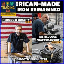 Stargazer 13.5-Inch Cast Iron Skillet Made in USA, Seasoned, Premium Frying Pa