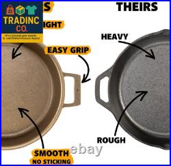 Stargazer 13.5-Inch Cast Iron Skillet Made in USA, Seasoned, Premium Frying Pa