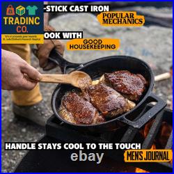 Stargazer 13.5-Inch Cast Iron Skillet Made in USA, Seasoned, Premium Frying Pa