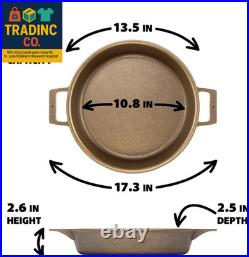 Stargazer 13.5-Inch Cast Iron Skillet Made in USA, Seasoned, Premium Frying Pa