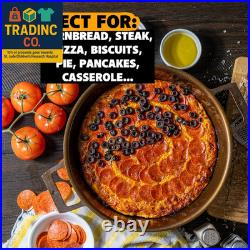 Stargazer 13.5-Inch Cast Iron Skillet Made in USA, Seasoned, Premium Frying Pa