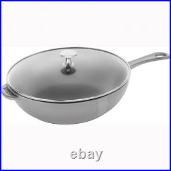 Staub 10 Cast Iron Pan with Lid, Graphite Grey
