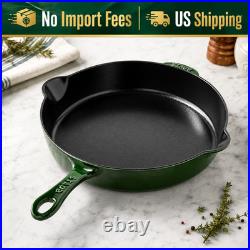 Staub 11 Enameled Cast Iron Traditional Deep Skillet Basil Made in France