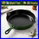 Staub 11 Enameled Cast Iron Traditional Deep Skillet Basil Made in France