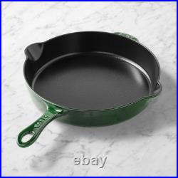 Staub 11 Enameled Cast Iron Traditional Deep Skillet Basil Made in France