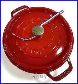 Staub 1102406 4 Quart Round Cocotte Cherry Red