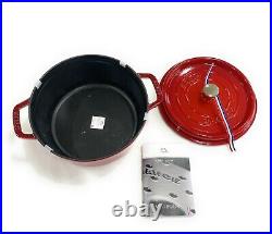 Staub 1102406 4 Quart Round Cocotte Cherry Red