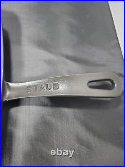 Staub 12 Square Cast Iron Plancha Griddle Skillet Pan #30 Basil Green France NM