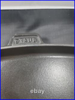 Staub 12 Square Cast Iron Plancha Griddle Skillet Pan #30 Basil Green France NM