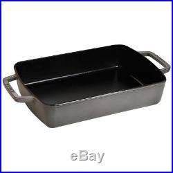 Staub 1303018 Cast Iron 12x8 Roasting Pan, Graphite Grey