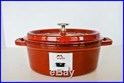 Staub 2.5 QT Quart Oval Dutch Oven Red Grenadine New No Box