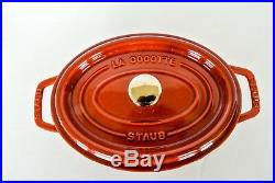 Staub 2.5 QT Quart Oval Dutch Oven Red Grenadine New No Box