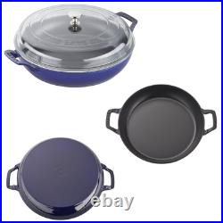 Staub 3.5 Qt Everything Braiser Enameled Cast Iron Glass Lid Choose Color