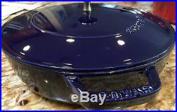 Staub Braiser 4 quart size 28 Blue Excellent Enameled Cast Iron