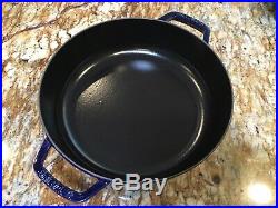 Staub Braiser 4 quart size 28 Blue Excellent Enameled Cast Iron