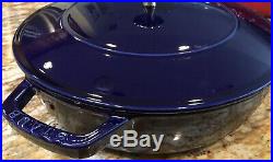 Staub Braiser 4 quart size 28 Blue Excellent Enameled Cast Iron