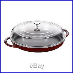 Staub Cast Iron 12 Round Steam Griddle Visual Imperfections Grenadine