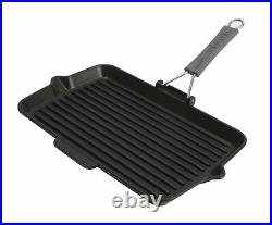 Staub Cast Iron 13.4 X 8.3 Rectangular Folding Grill Matte Black