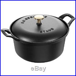 Staub Cast Iron 2.75-qt La Coquette Visual Imperfections Black Matte