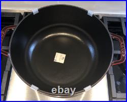 Staub Cast Iron 3.75 qt Essential French Oven Rooster Lid Grenadine NWB France