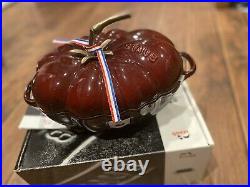 Staub Cast Iron 3 Qt Tomato Cocotte with Brass Handle GRENADINE New In Box