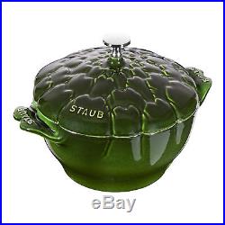 Staub Cast Iron 3-qt Artichoke Cocotte Basil