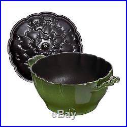 Staub Cast Iron 3-qt Artichoke Cocotte Basil