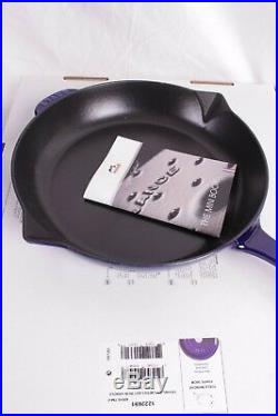 Staub Cast-Iron 4-piece cookware set Dutch oven, fry & grill pan, sapphire blue