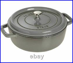 Staub Cast Iron 4 qt Round Cocotte Graphite Grey