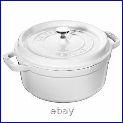 Staub Cast Iron 4-qt Round Cocotte-White-Visual Imperfections
