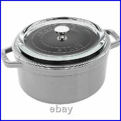 Staub Cast Iron 4-qt Round Cocotte with Glass Lid