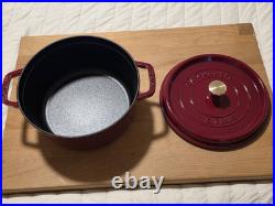 Staub Cast Iron 4 qt, Round, Dutch Oven, Cherry