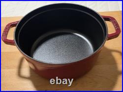 Staub Cast Iron 4 qt, Round, Dutch Oven, Cherry