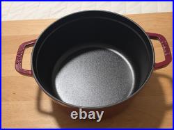 Staub Cast Iron 4 qt, Round, Dutch Oven, Cherry
