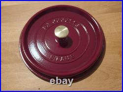 Staub Cast Iron 4 qt, Round, Dutch Oven, Cherry