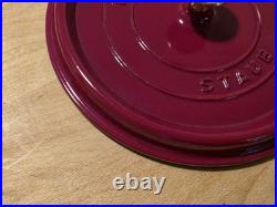 Staub Cast Iron 4 qt, Round, Dutch Oven, Cherry
