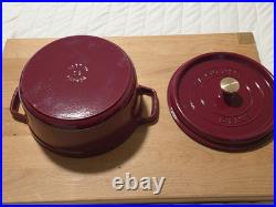 Staub Cast Iron 4 qt, Round, Dutch Oven, Cherry