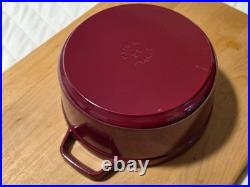 Staub Cast Iron 4 qt, Round, Dutch Oven, Cherry