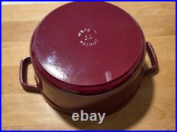 Staub Cast Iron 4 qt, Round, Dutch Oven, Cherry