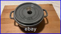 Staub Cast Iron 4 qt, Round, Dutch Oven, Graphite Grey