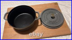 Staub Cast Iron 4 qt, Round, Dutch Oven, Graphite Grey