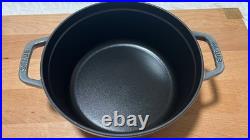 Staub Cast Iron 4 qt, Round, Dutch Oven, Graphite Grey