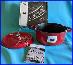 Staub Cast Iron 4-qt Round La Cocotte Cherry Red