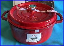 Staub Cast Iron 4-qt Round La Cocotte Cherry Red