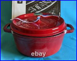 Staub Cast Iron 4-qt Round La Cocotte Cherry Red