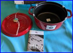 Staub Cast Iron 4-qt Round La Cocotte Cherry Red