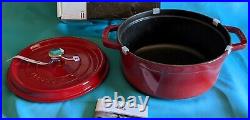 Staub Cast Iron 4-qt Round La Cocotte Cherry Red