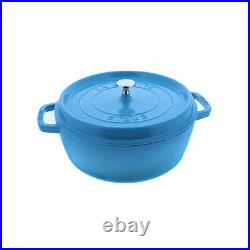 Staub Cast Iron 5.5-qt ShallowCocotte Visual Imperfections Ice Blue