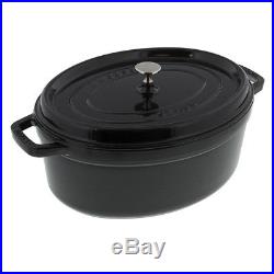 Staub Cast Iron 5.75-qt Oval Cocotte Visual Imperfections Shiny Black