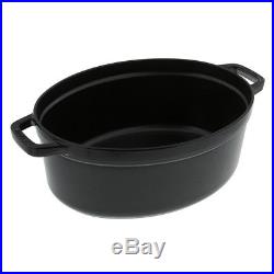 Staub Cast Iron 5.75-qt Oval Cocotte Visual Imperfections Shiny Black
